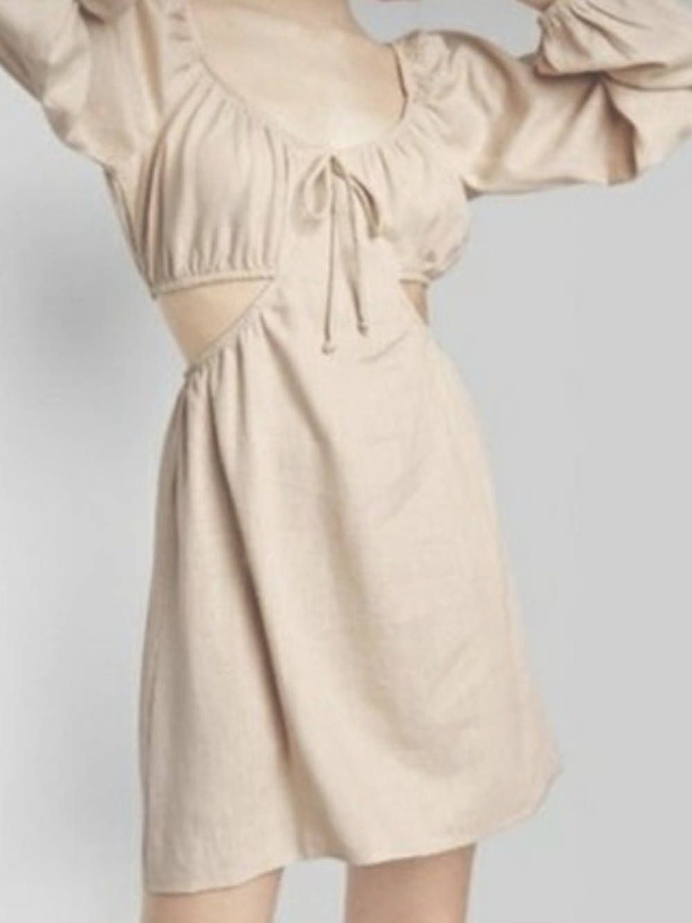 wild fable Cream Drawstring Textured Top